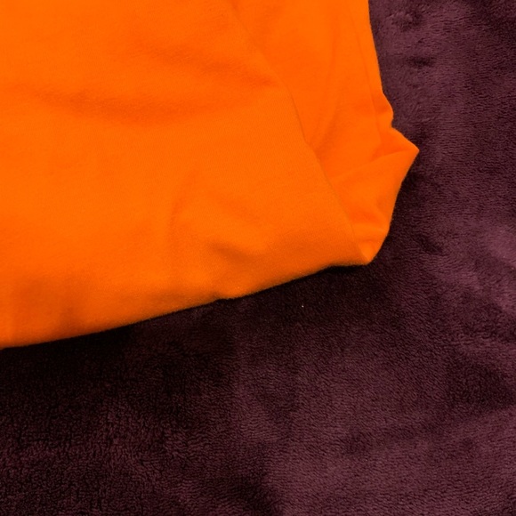 SHEIN split color shirt- white and orange - Picture 4 of 5